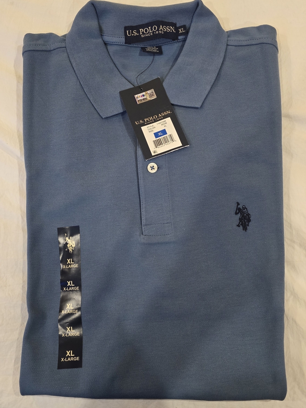 U.S. Polo Assn. Men’s Blue Polo Shirt - Classic V-Neck